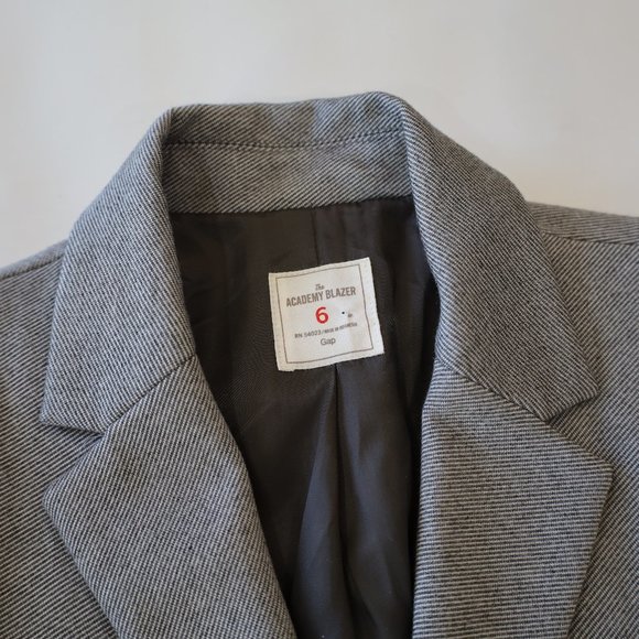 GAP Size 6 Gray Academy Blazer Suit Jacket Career - Picture 8 of 11